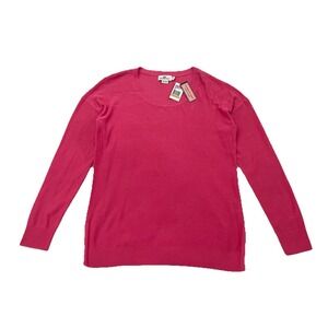NEW Vineyard Vines Open V Neck Pullover Sweater Women's Small Hot Pink NWT